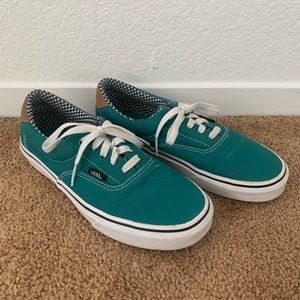 Teal and Checkerboard TCR9 Vans Off the Wall Skateboard Shoes US Men 7 Women 8.5